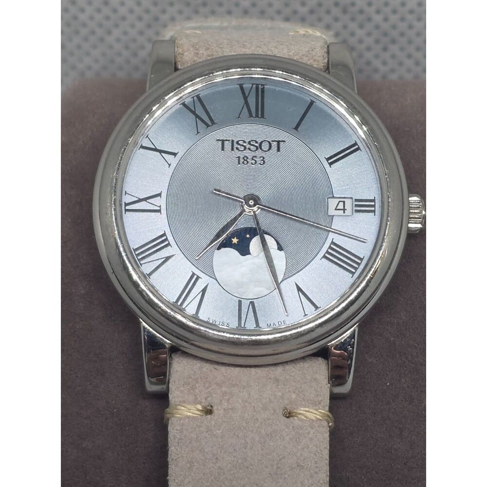Tissot Carson Premium Moonphase 32mm Ladies Watch T122.223 Silver Dial